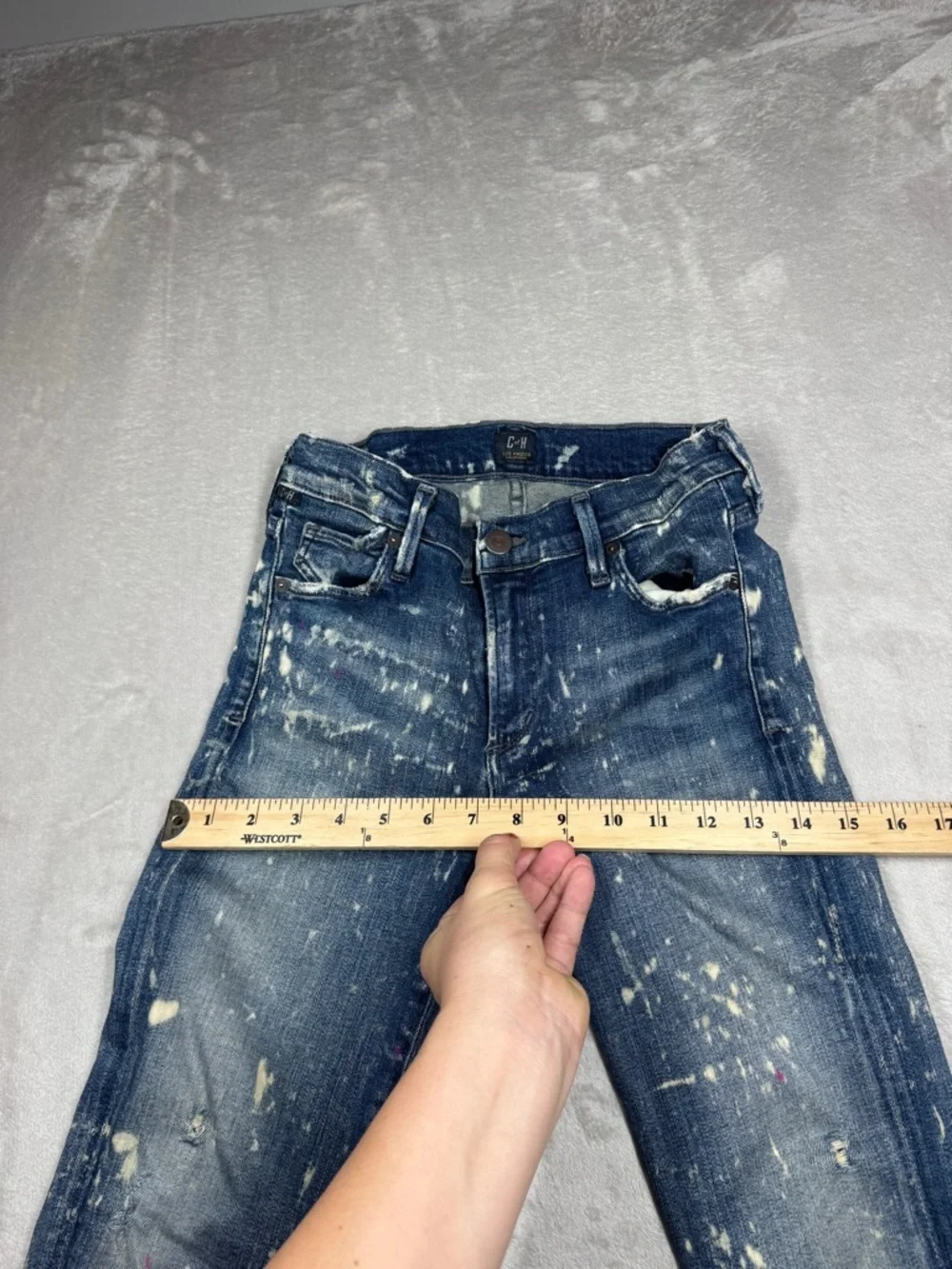 Citizens of Humanity COH Avedon Starry Night Paint Bleach Skinny Blue Jeans 28 - Picture 8 of 17